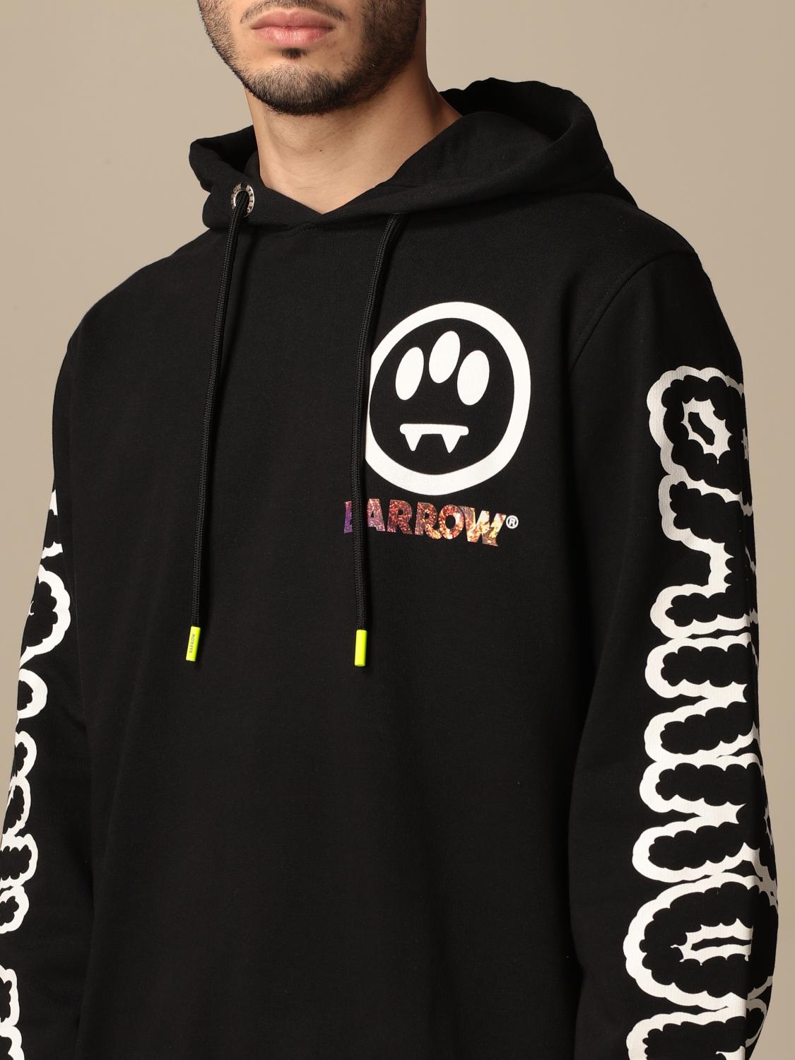【BARROW】Sweatshirt Men Barrow Barrow Logo Print Ribbed Sweatshirt Barrow