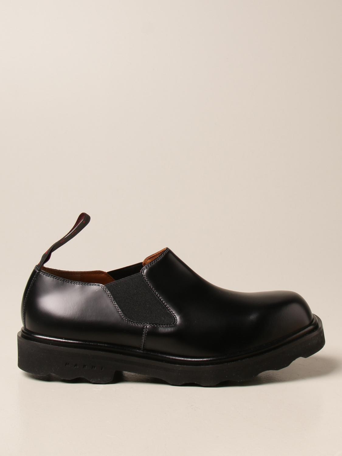 MARNI: slip on derby in leather - Black | Marni shoes