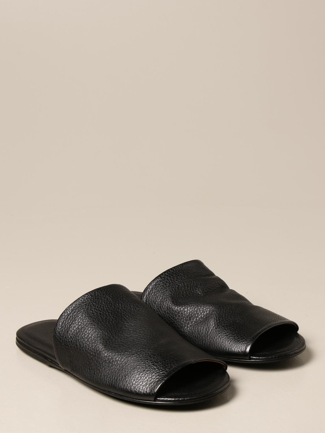 Marsèll Arsella flat sandals in volonata leather - Black