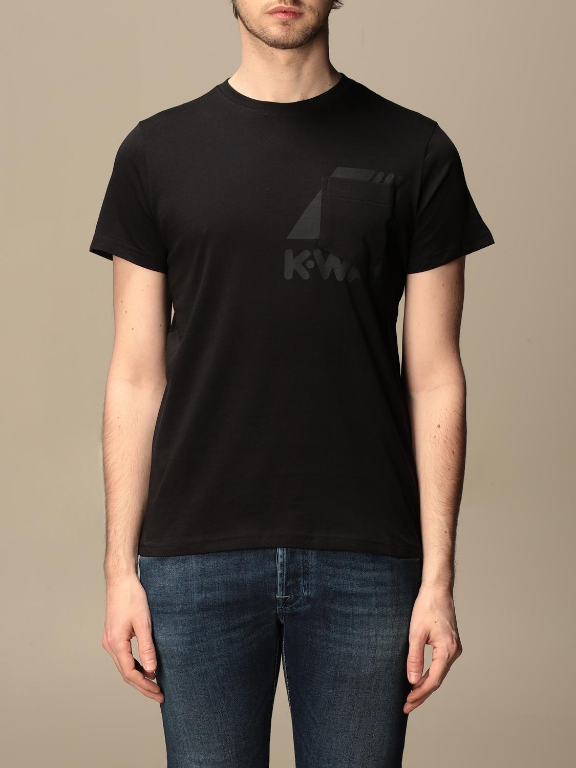 K-WAY T-SHIRT: K-way T-shirt with pocket and logo, Black - Img 1