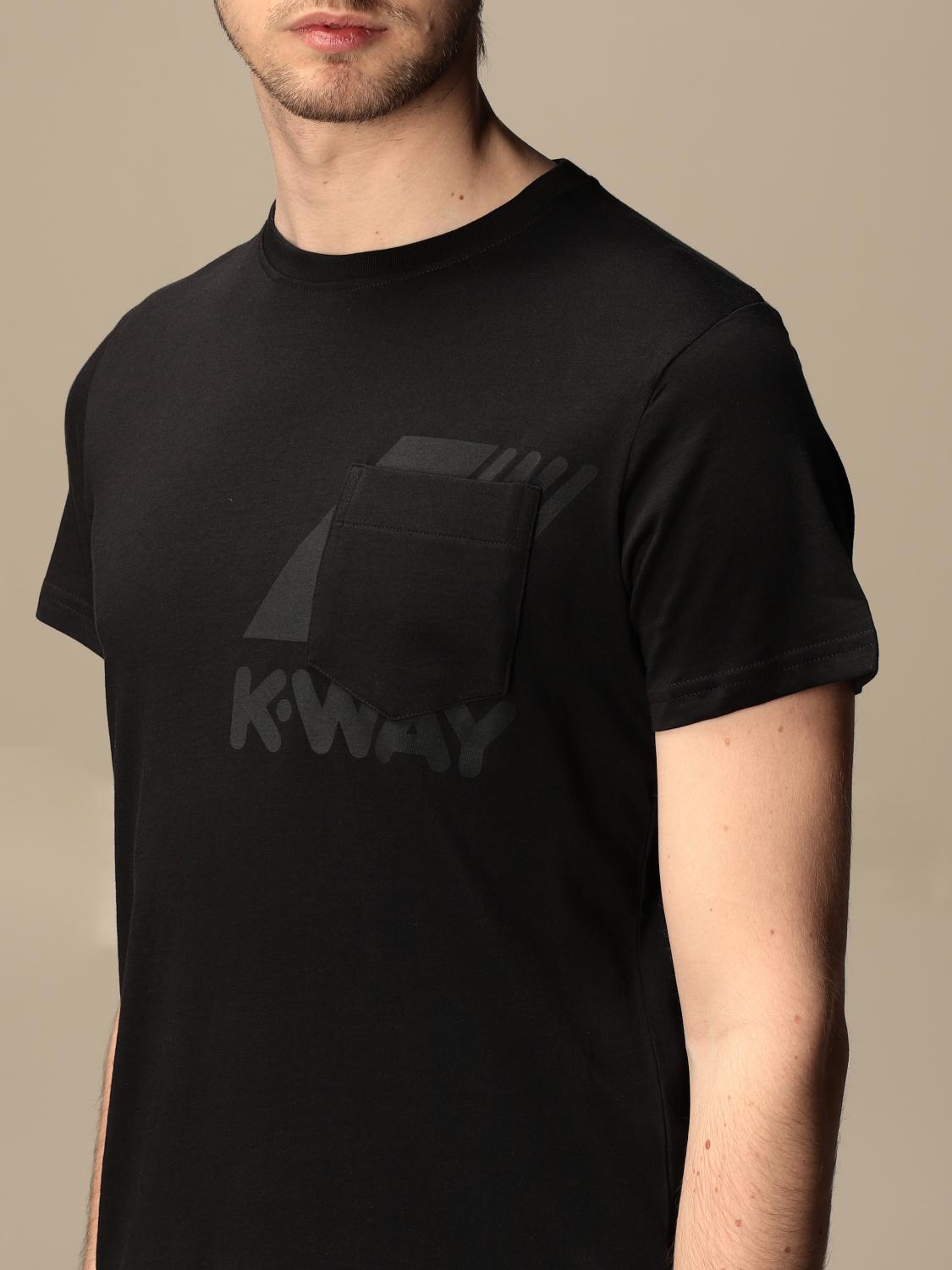 K-WAY T-SHIRT: K-way T-shirt with pocket and logo, Black - Img 3