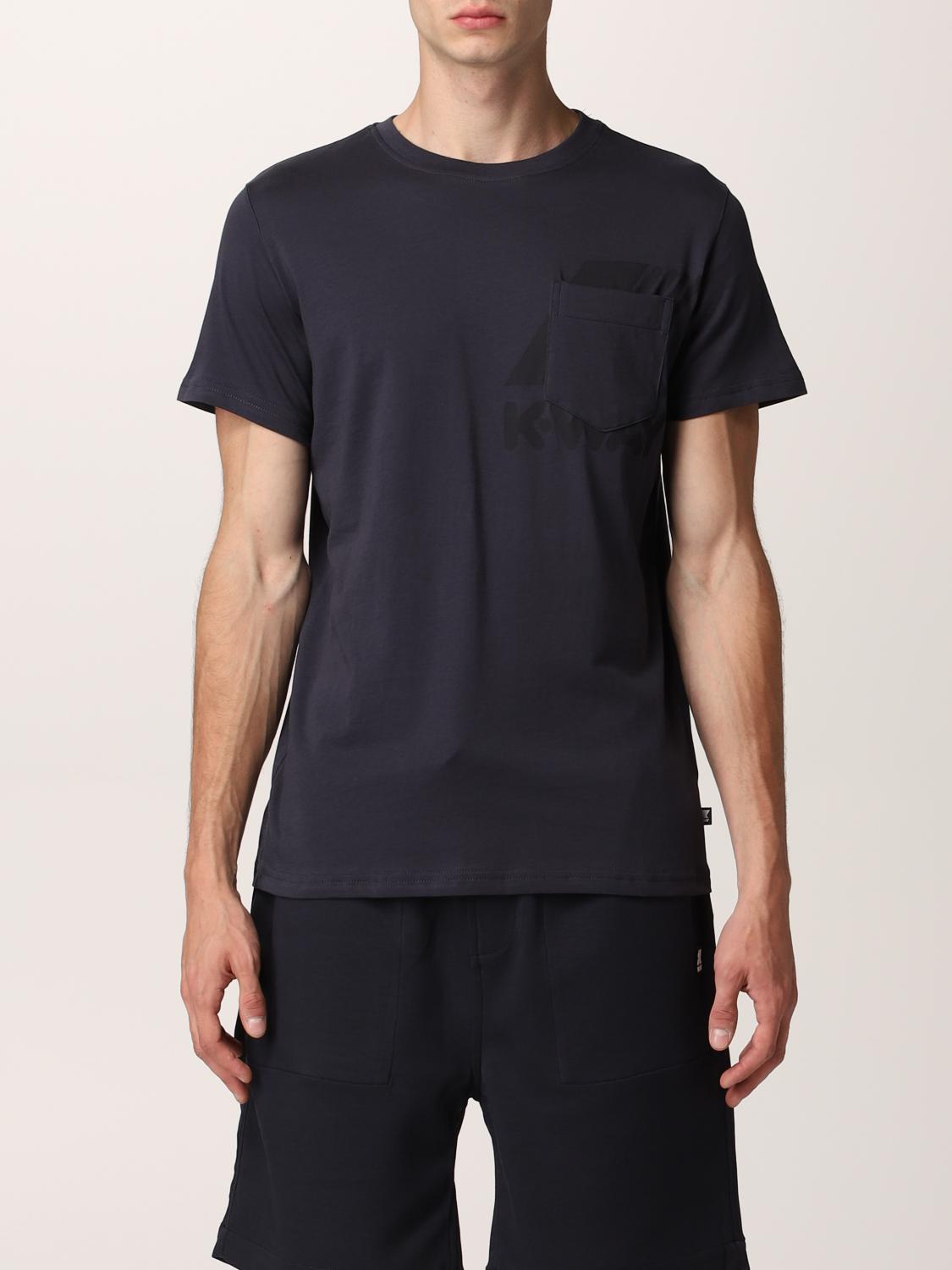 K-WAY T-SHIRT: K-way T-shirt with pocket and logo, Blue - Img 1