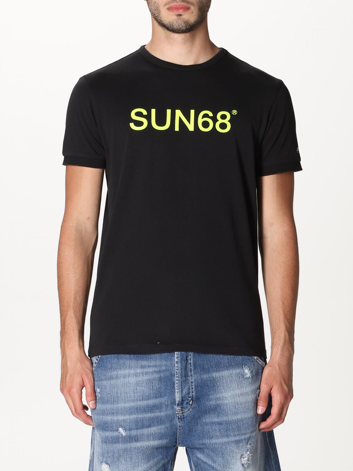 Sun68 T-shirt nera in jersey con logo T45305N main image 1