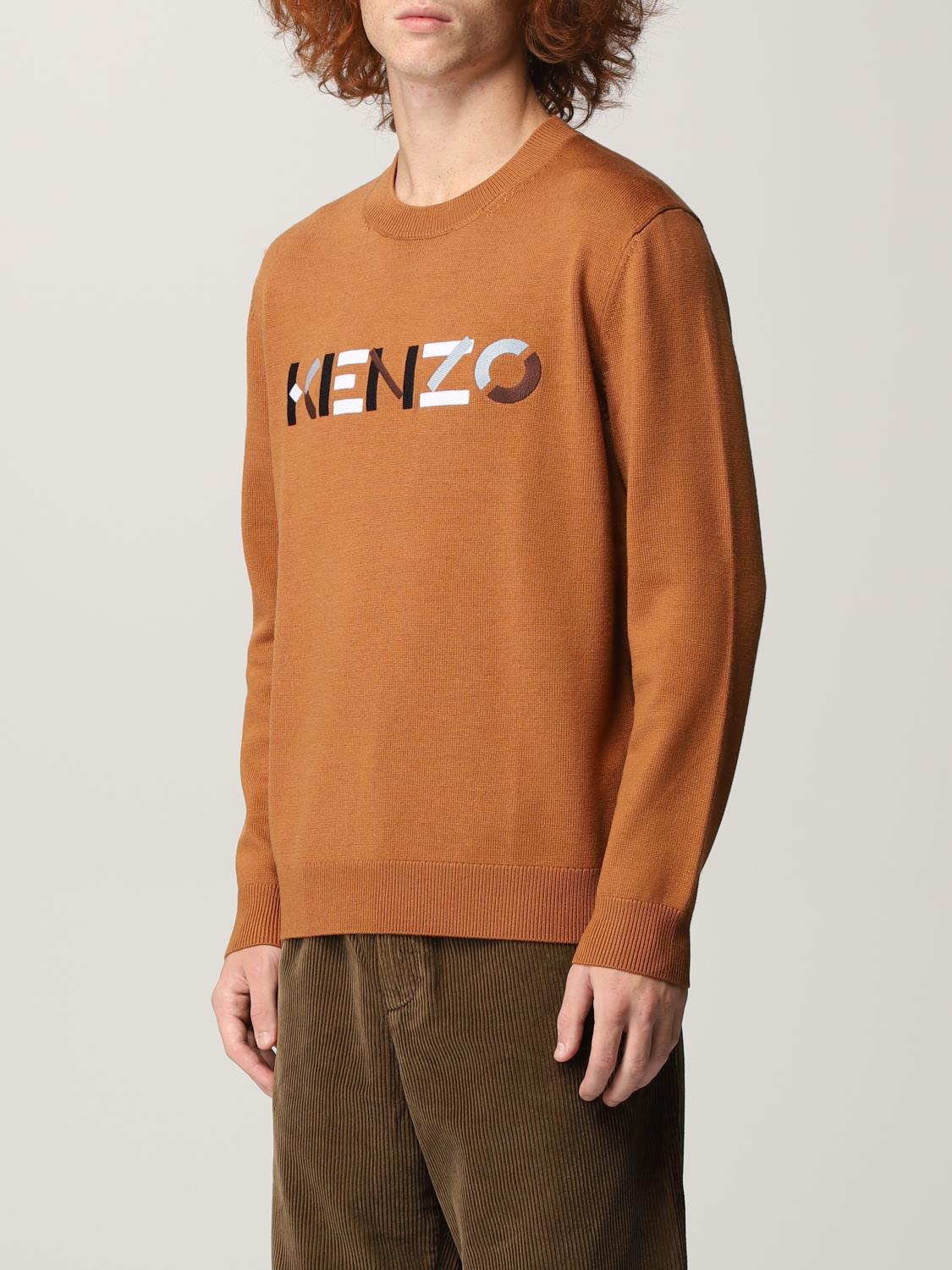 Kenzo wool sweater with tiger - Orange | FB65PU6393LA | GIGLIO.COM