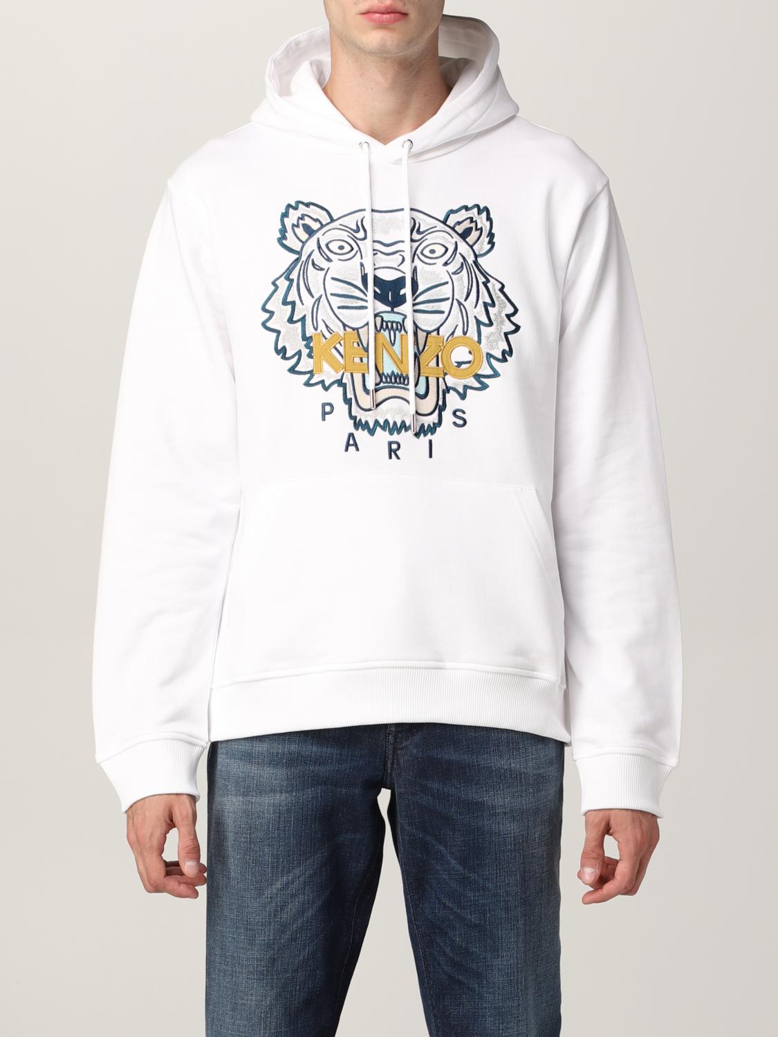 kenzou！ Kenzo sweatshirt with embroidered tiger - White | FB65SW3334XA