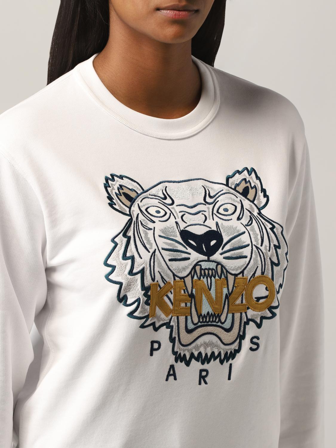 Kenzo sweatshirt with embroidered tiger - White | FB62SW8244XA