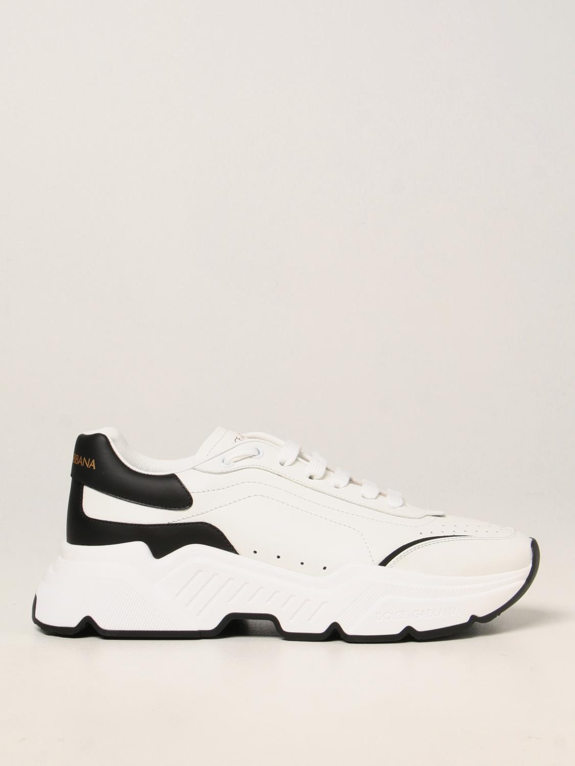 DOLCE & GABBANA: sneakers in bicolor calfskin - White