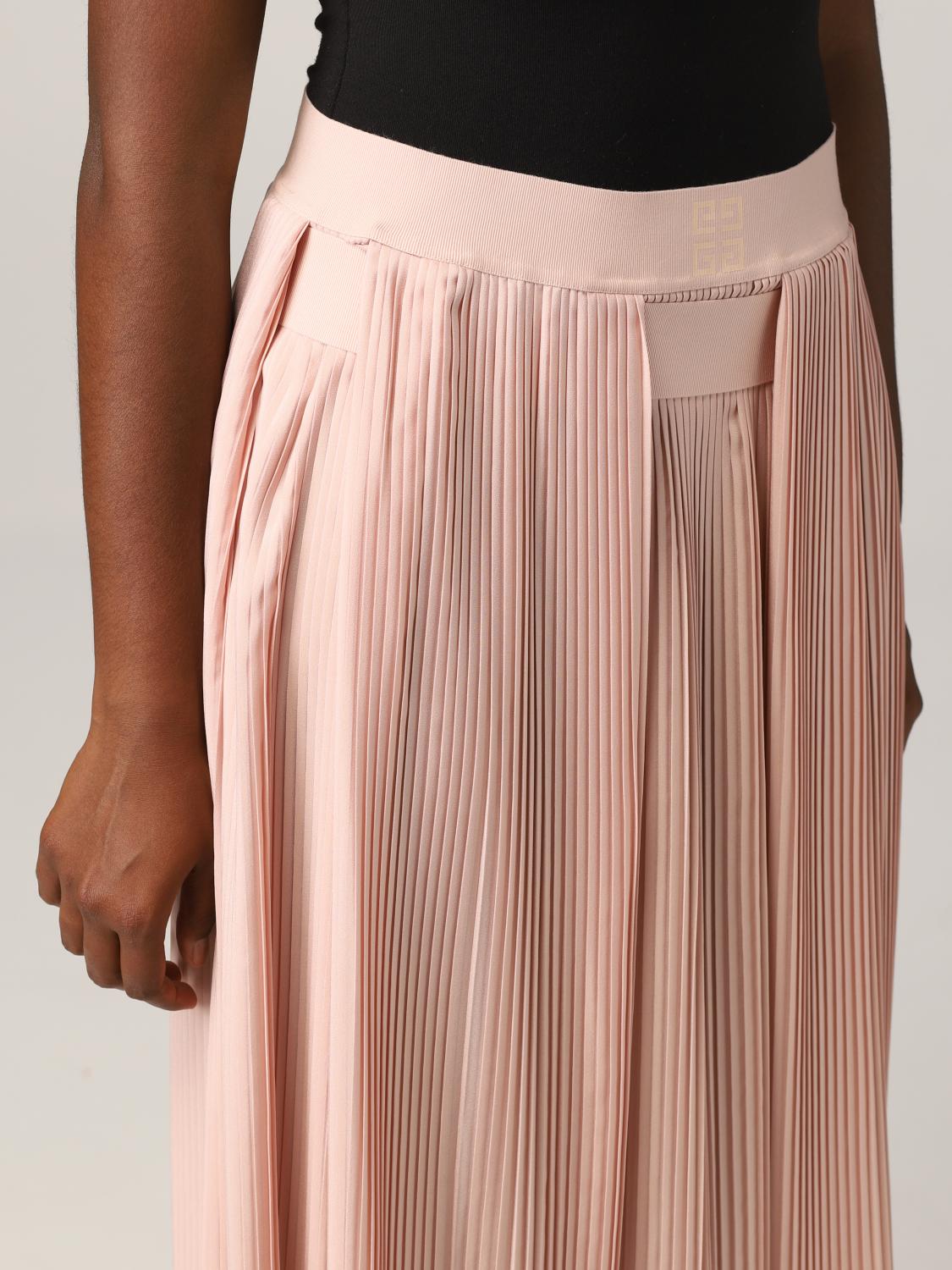スカート GIVENCHY Woman Skirt Nude BW40HN13CQ 657 Givenchy Outlet: asymmetrical skirt in pleated crêpe de