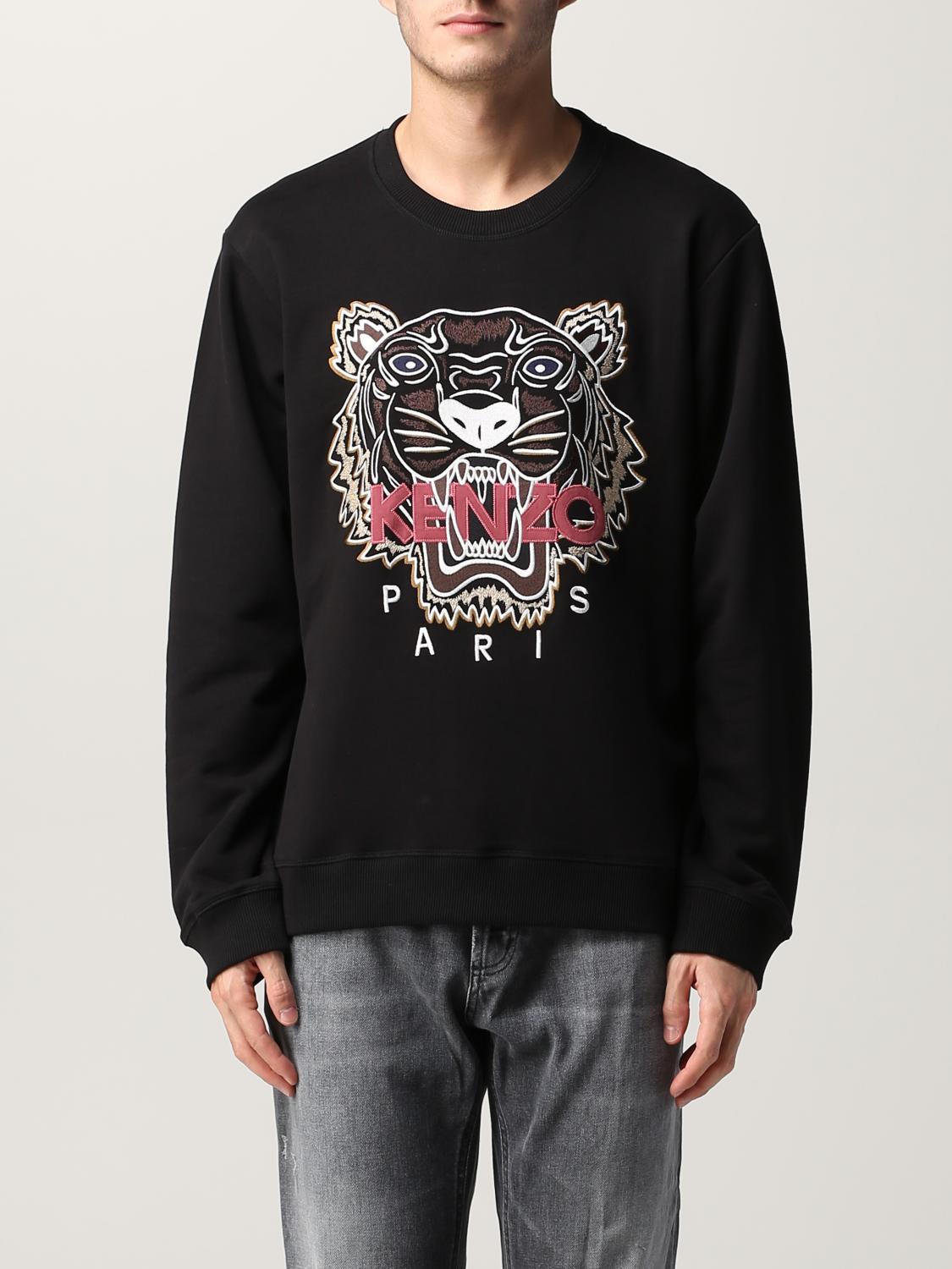 KENZO FELPA: Felpa Kenzo con tigre ricamata, Nero - Img 1