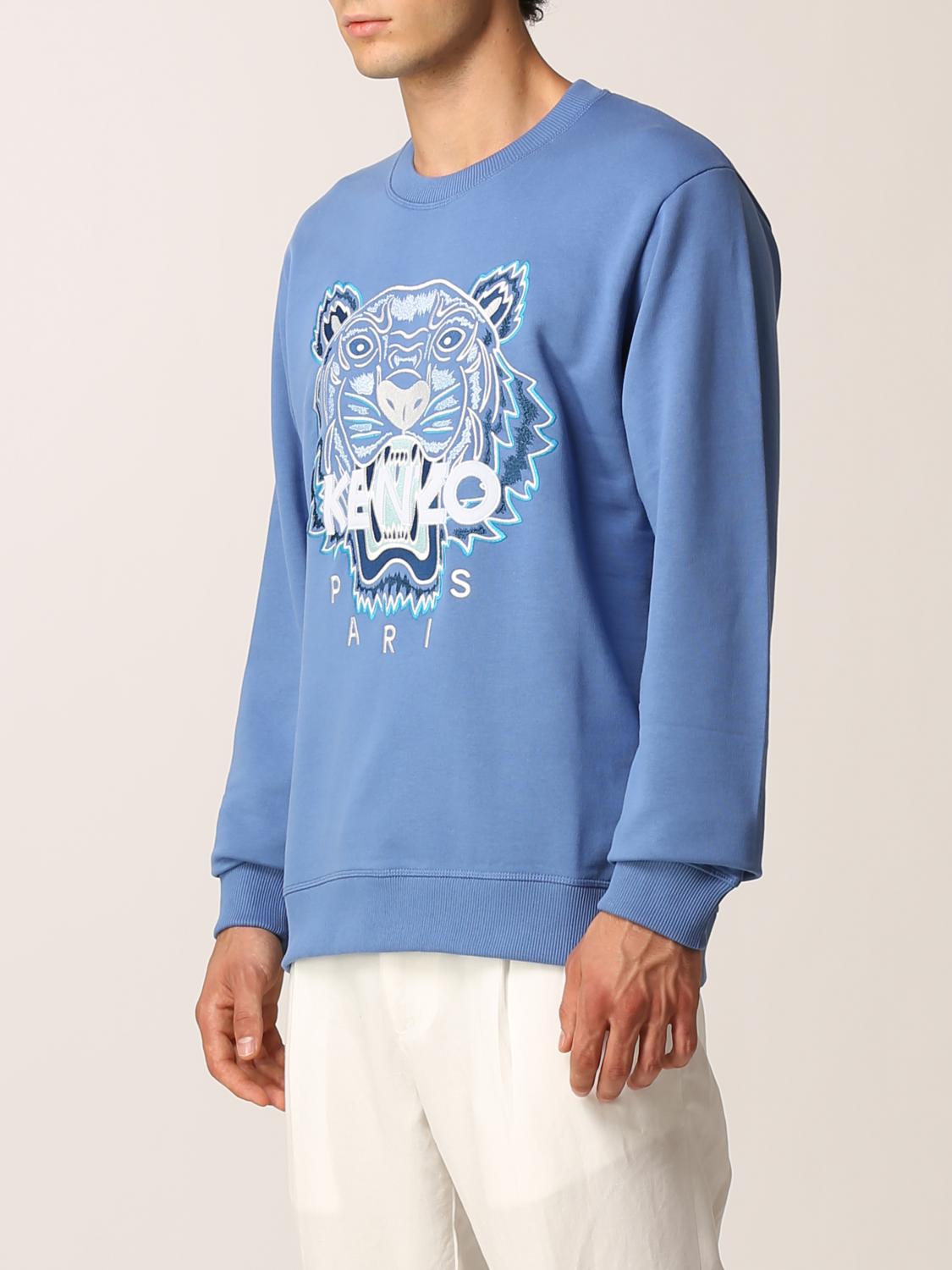 KENZO FELPA: Felpa Kenzo con tigre ricamata, Blue - Img 3