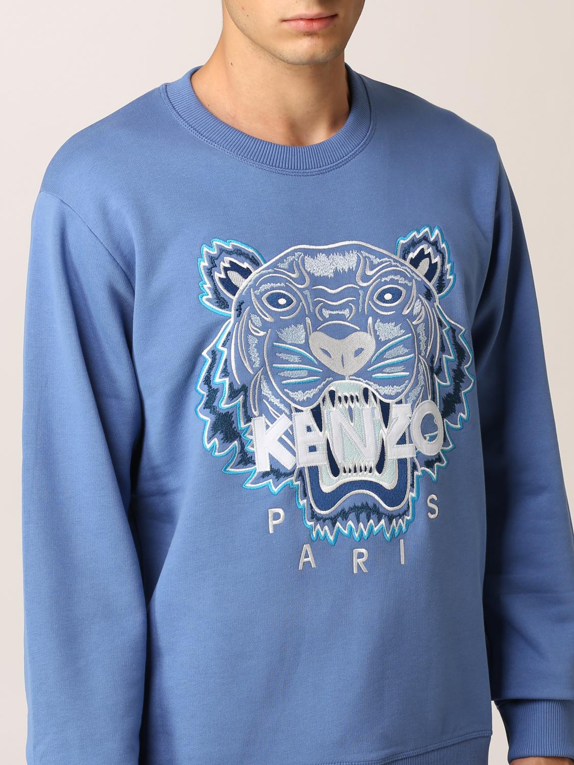 KENZO FELPA: Felpa Kenzo con tigre ricamata, Blue - Img 4