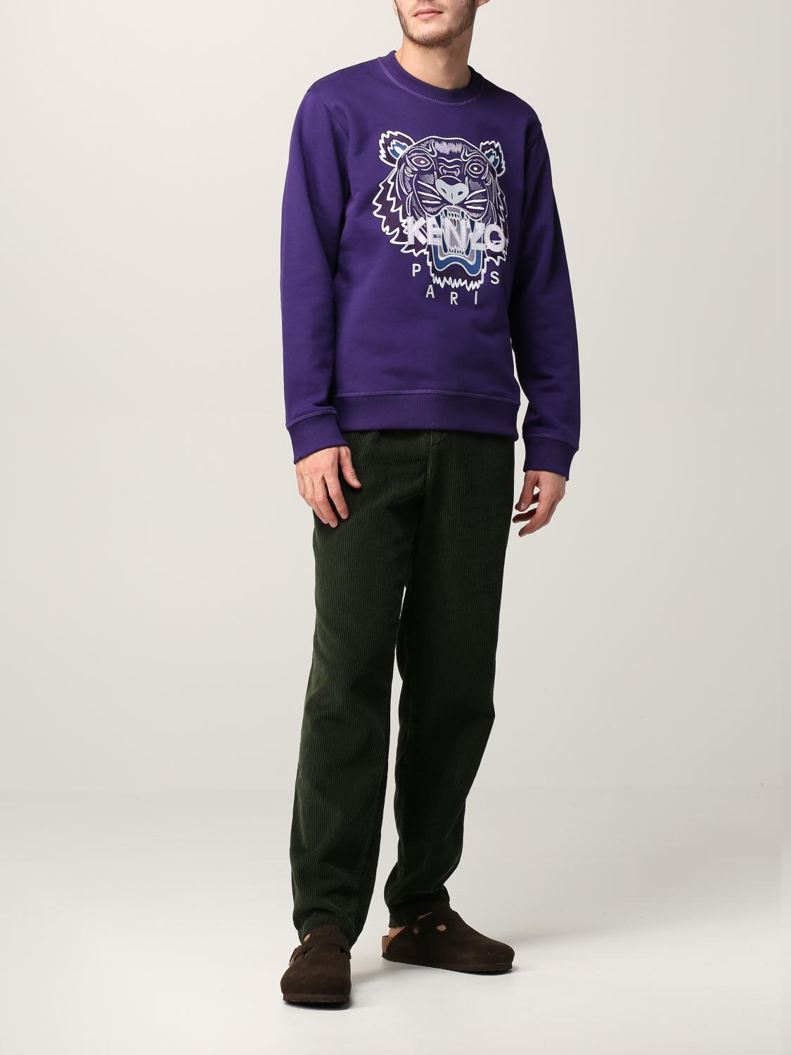 KENZO FELPA: Felpa Kenzo con tigre ricamata, Viola - Img 2
