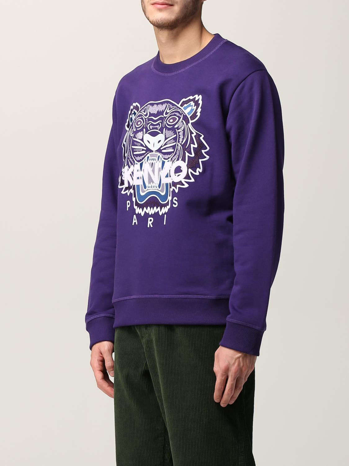 KENZO FELPA: Felpa Kenzo con tigre ricamata, Viola - Img 4