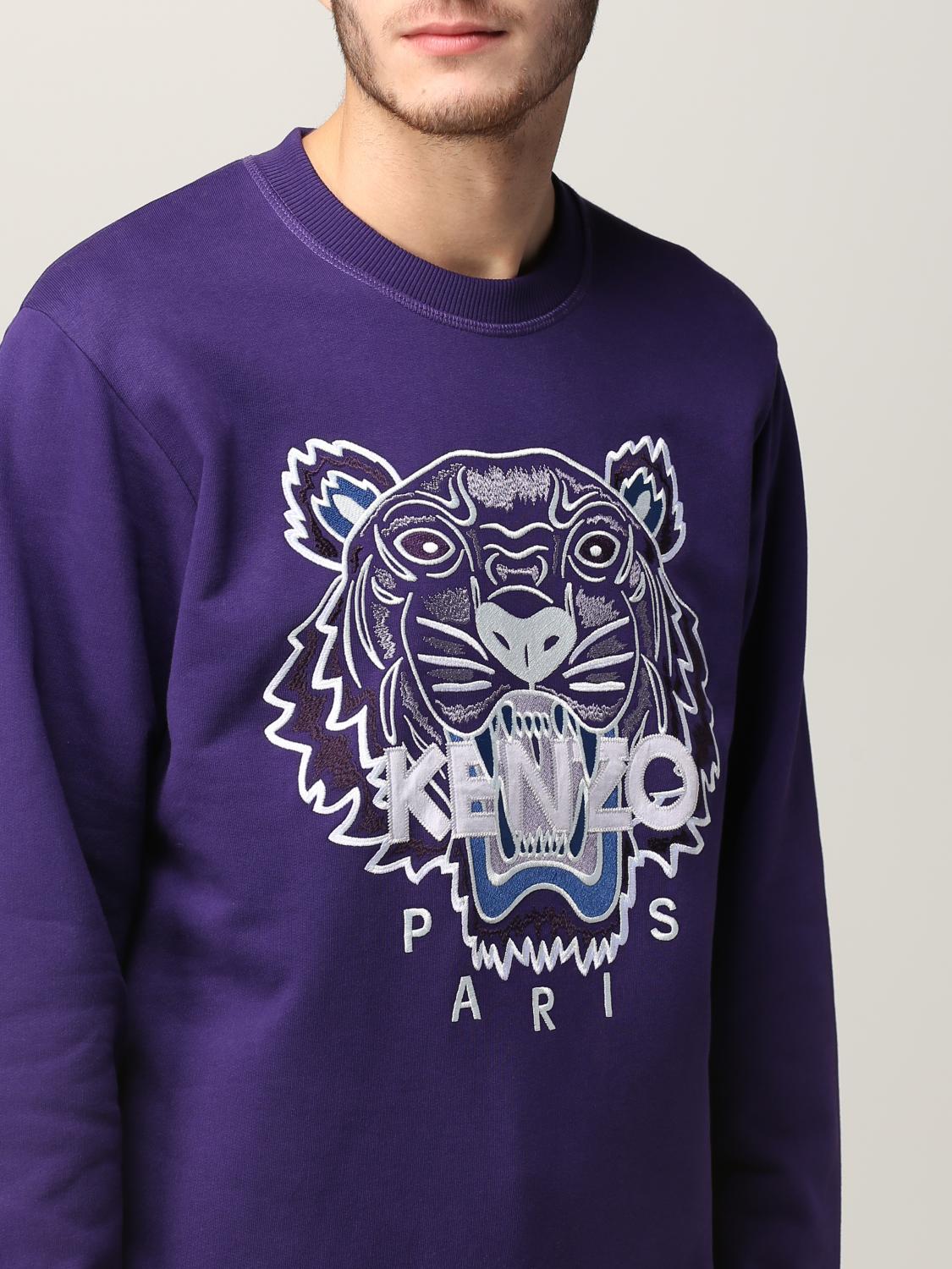 KENZO FELPA: Felpa Kenzo con tigre ricamata, Viola - Img 5