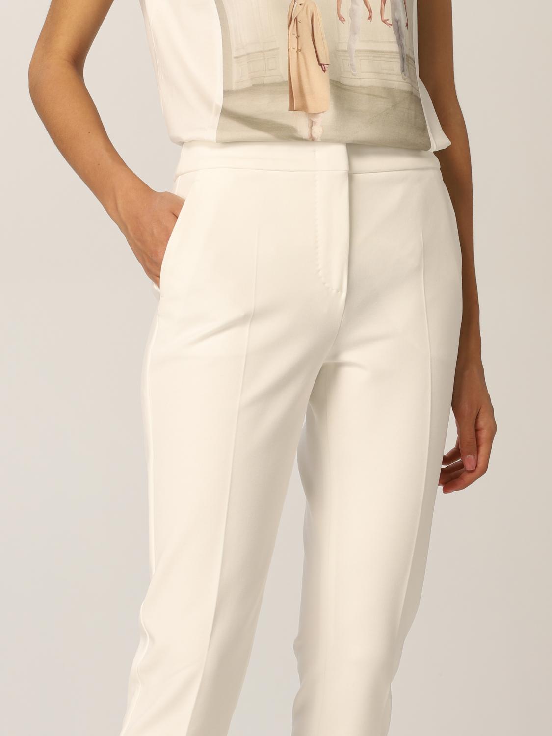 Max Mara cigarette pants in jersey - White | 17860119600