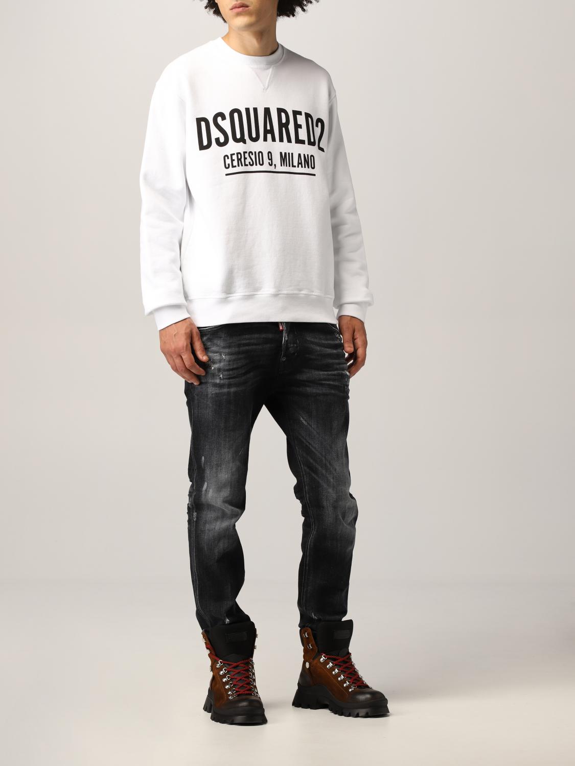 DSQUARED2: crewneck sweatshirt with logo - White | Dsquared2