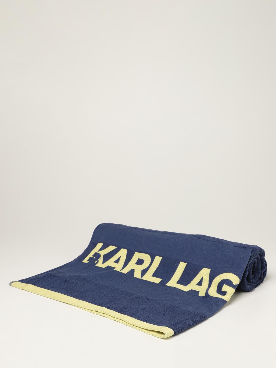KARL LAGERFELD ASCIUGAMANI E TELI: Telo mare Karl Lagerfeld in spugna di cotone, Blue - Img 1