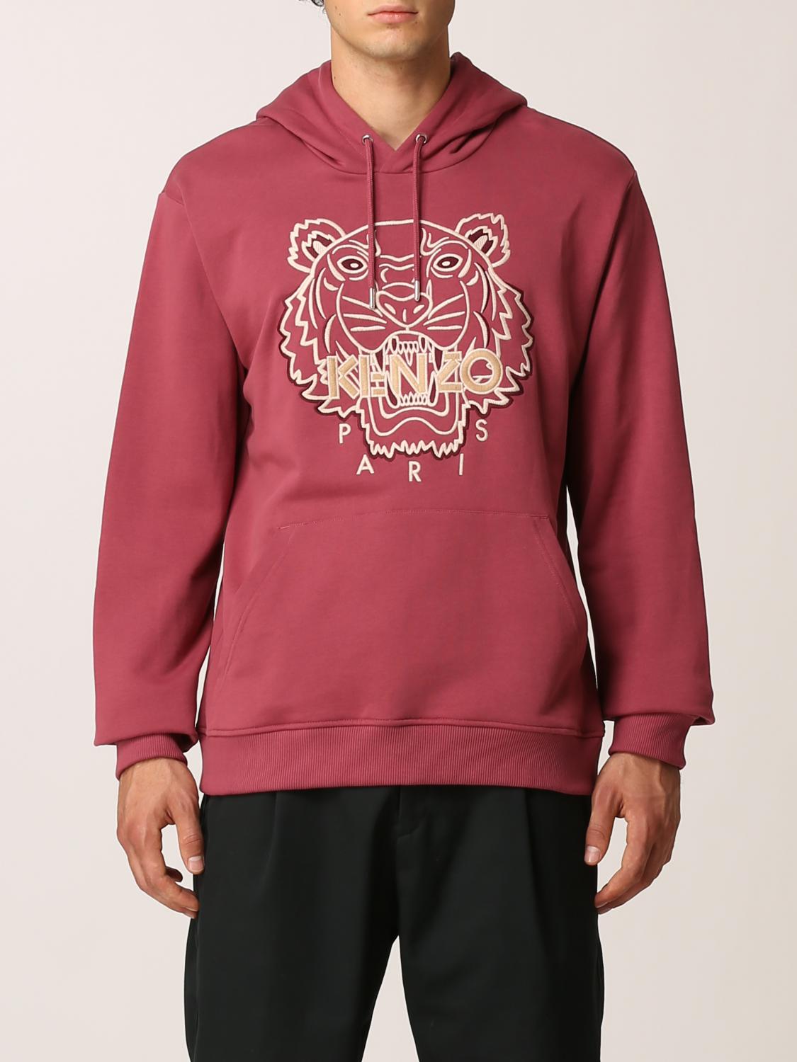 KENZO Felpa con tigre ricamata Bordeaux Felpa Kenzo FB65SW3354XH online su GIGLIO.COM