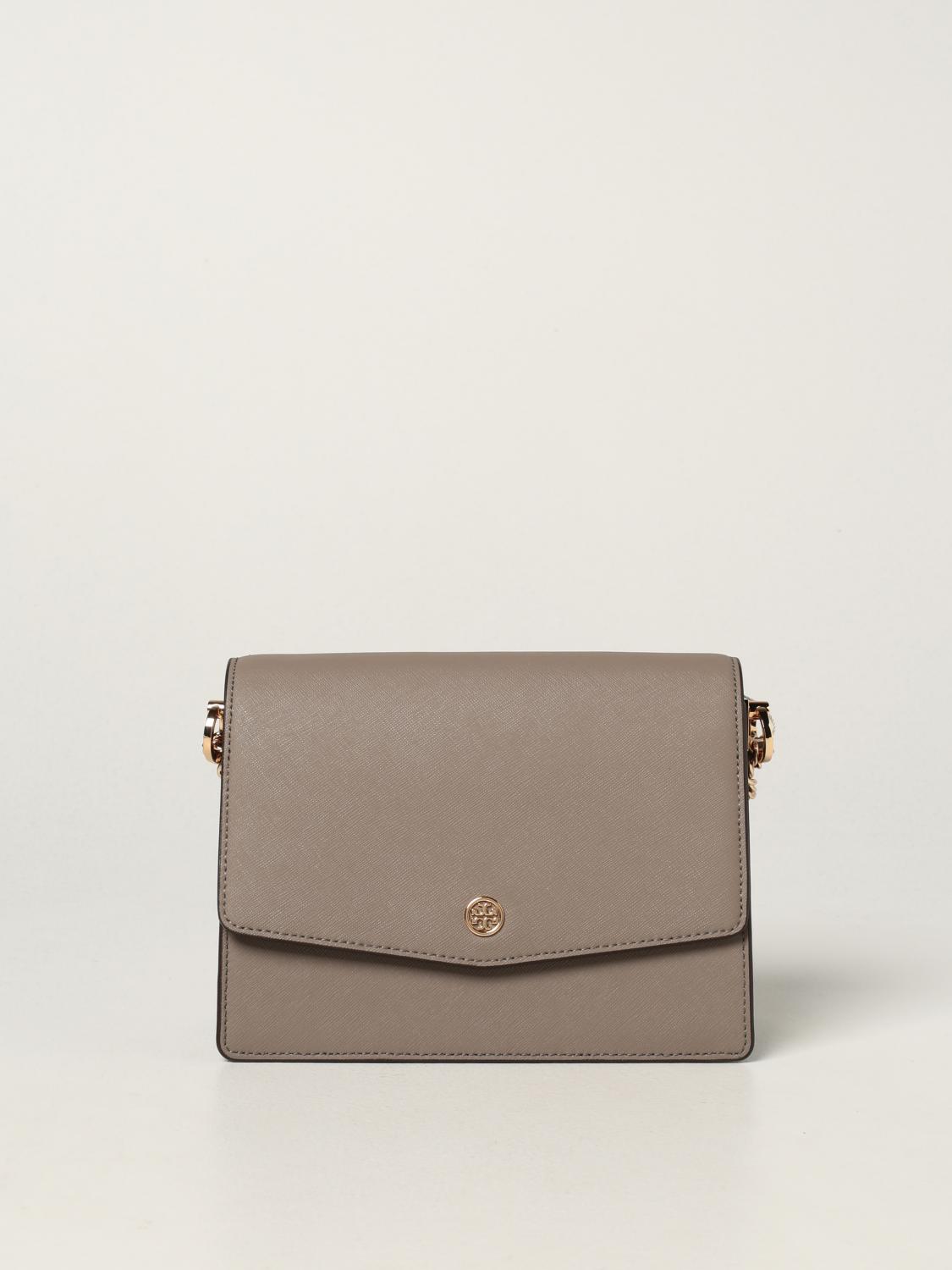 TORY BURCH Robinson bag in saffiano leather Grey Tory Burch crossbody bags 54654 online at GIGLIO.COM