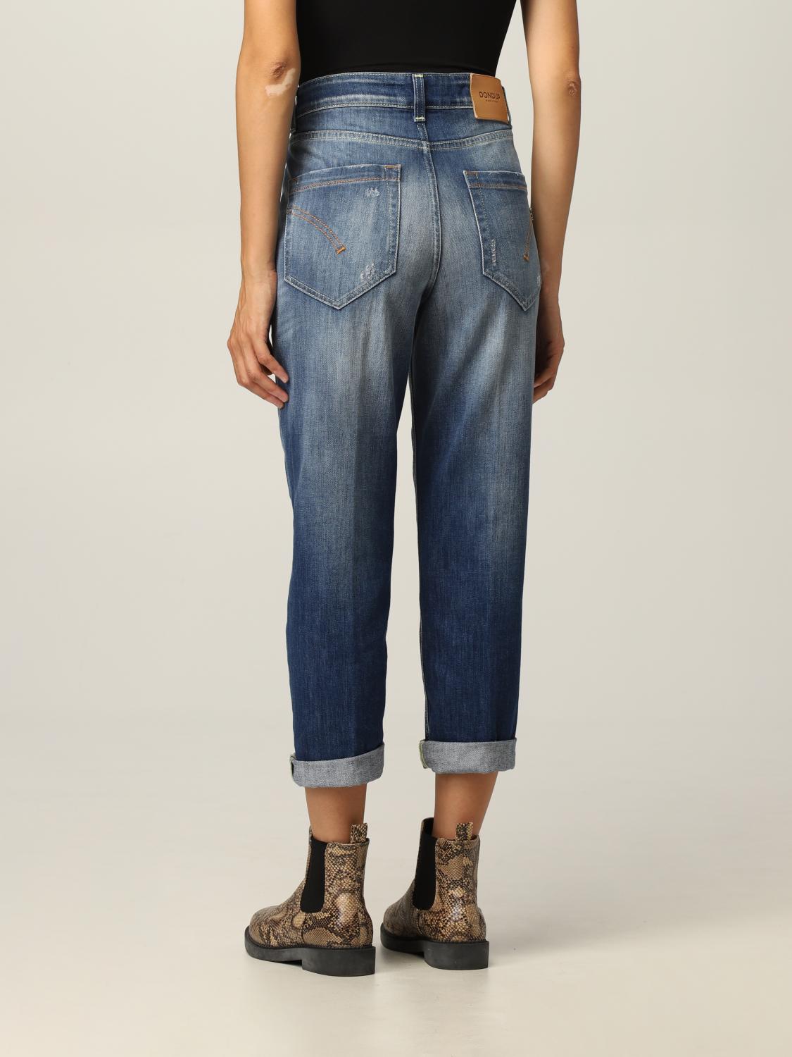 デニム・ジーパン DONDUP Woman Jeans Denim DP268BDS0107DHQ6 800 DONDUP Women's Low Waist Dark Jeans With Buttons P065 DS011D