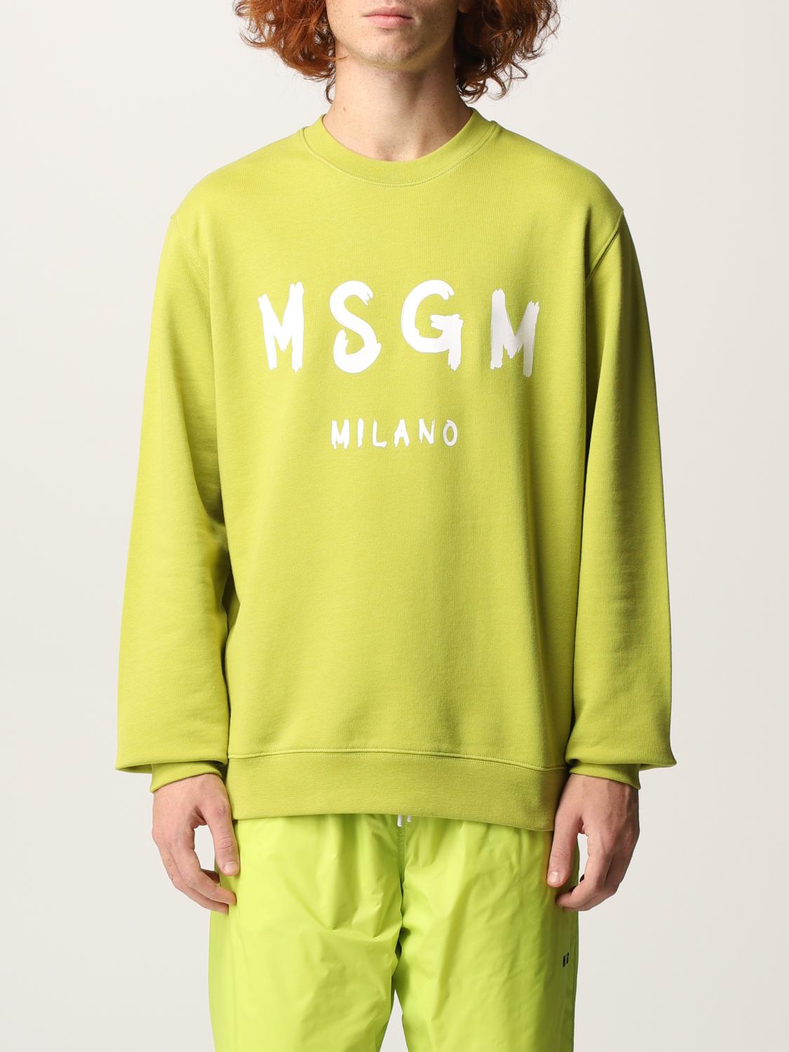 スウェット・トレーナー MSGM FANTASTIC GREEN COTTON SWEATSHIRT BERMUDA Men > Fantastic Green - MSGM Official