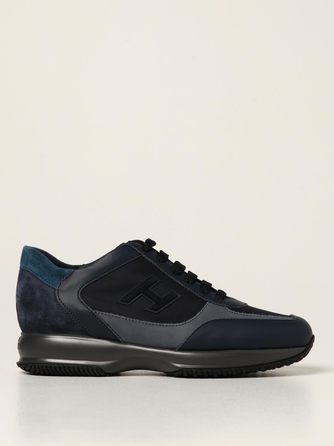HOGAN: Interactive sneakers with H flock - Blue | Hogan