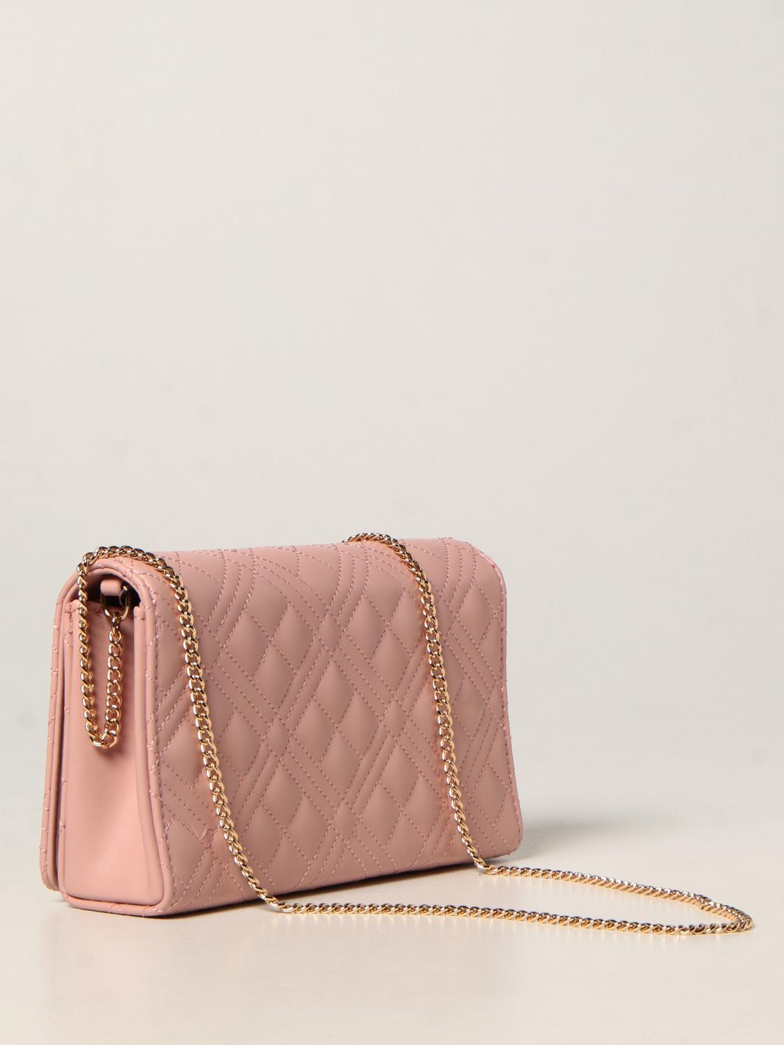 LOVE MOSCHINO BORSA A TRACOLLA: Borsa a tracolla Love Moschino in nappa sintetica trapuntata, Rosa - Img 2