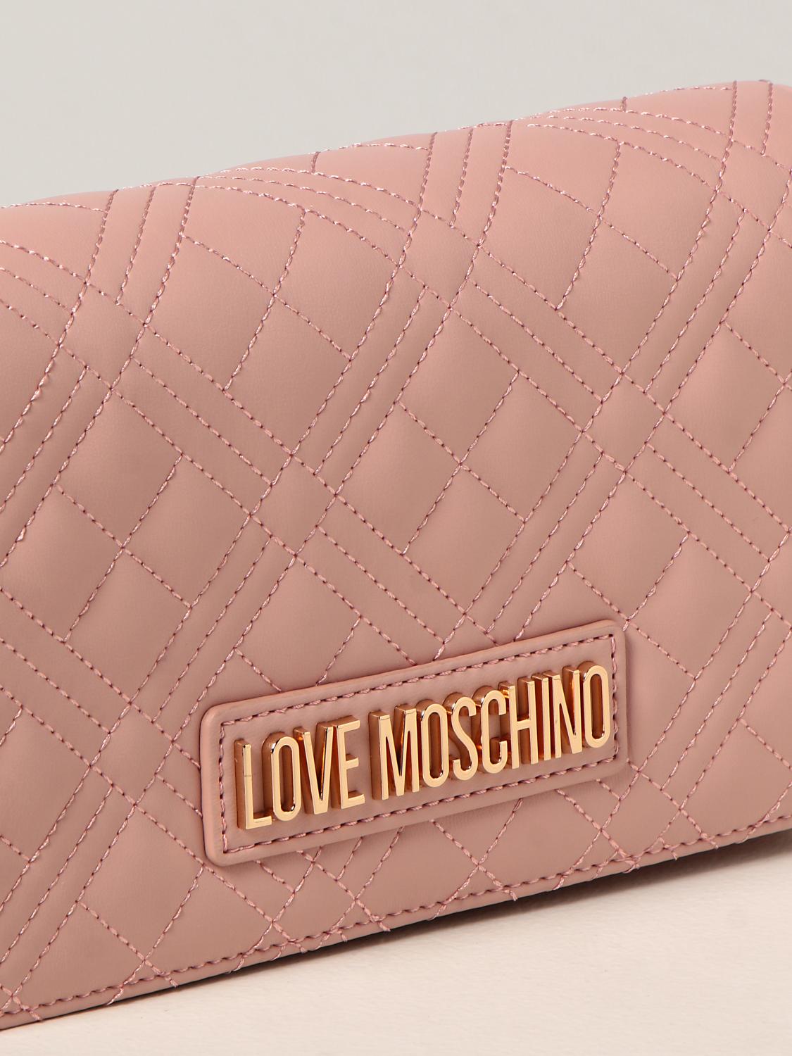 LOVE MOSCHINO BORSA A TRACOLLA: Borsa a tracolla Love Moschino in nappa sintetica trapuntata, Rosa - Img 3