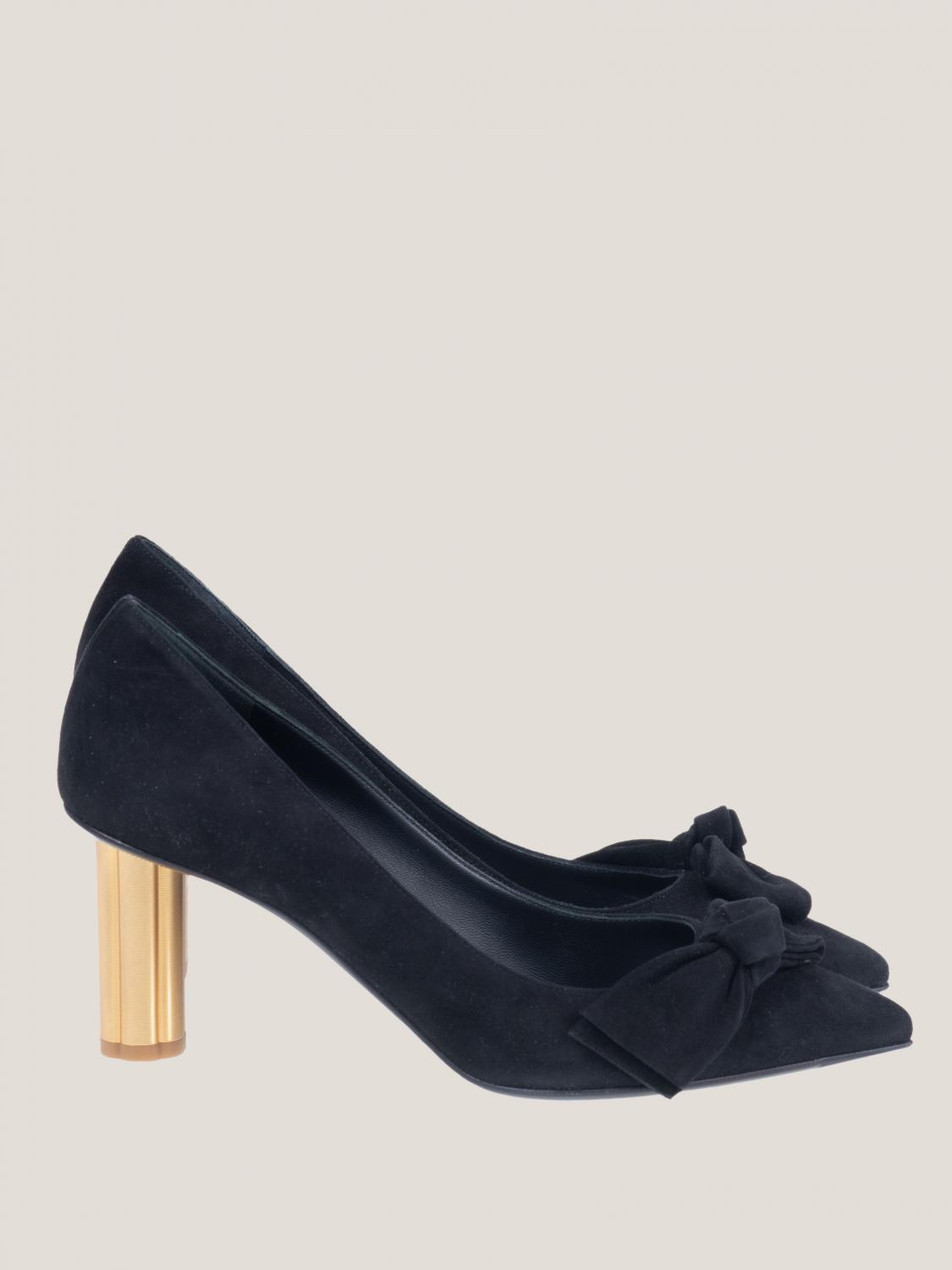 GCDS: Mule in pelle con logo embossed - Nero | Sandali Con Tacco GCDS