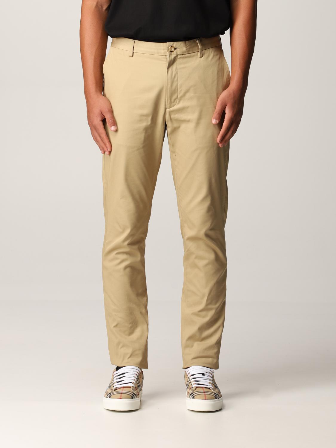 BURBERRY chino pants in cotton Honey Burberry pants 8018703 online at GIGLIO.COM