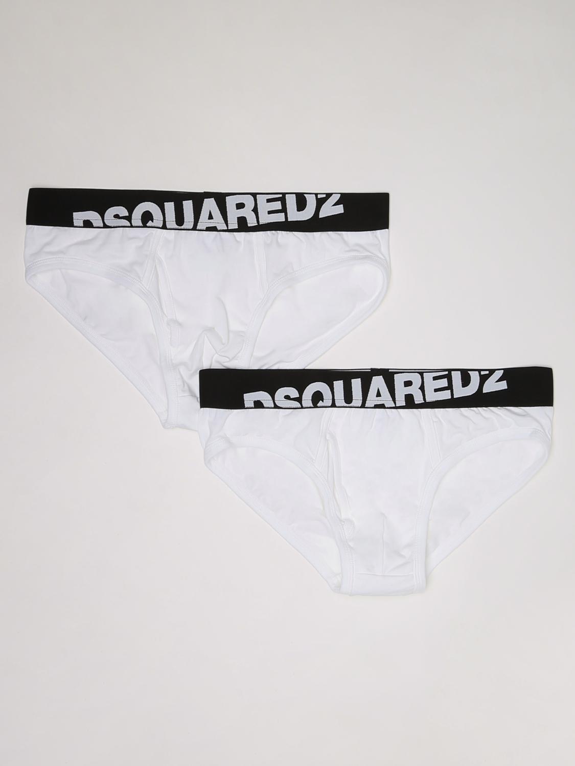 DSQUARED2 UNDERWEAR: Set of 2 Dsquared2 briefs with logo, White - Img 1