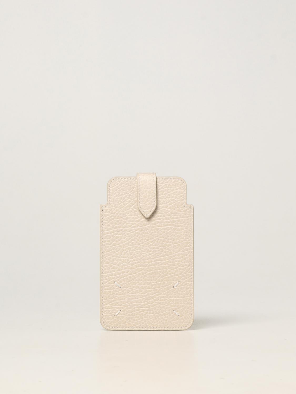 MAISON MARGIELA: mobile phone holder in grained leather - White | Maison  Margiela tech accessories S56UI0211P0399 online at GIGLIO.COM