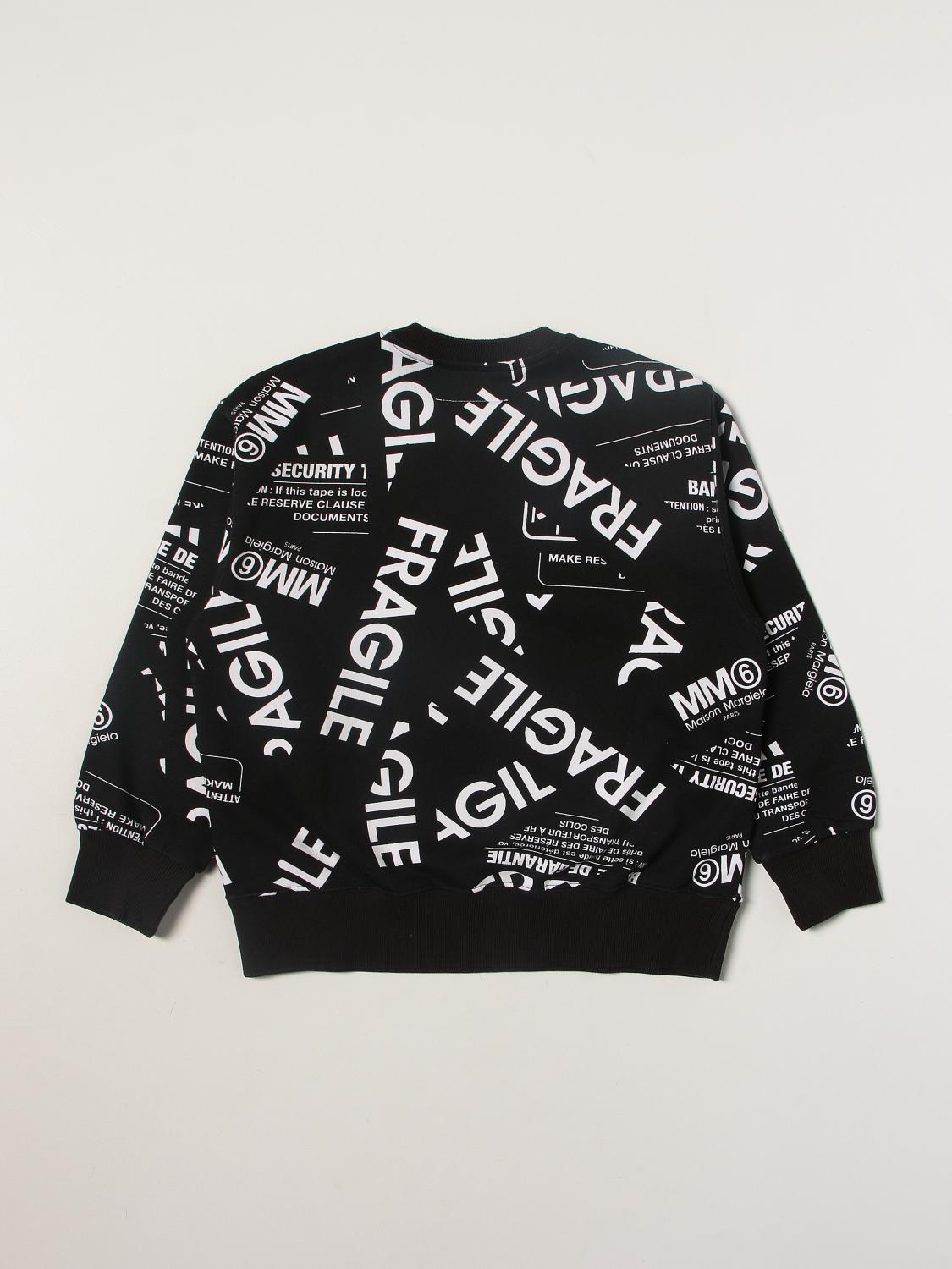 Mm6 Maison Margiela sweatshirt with all-over fragile print - Black