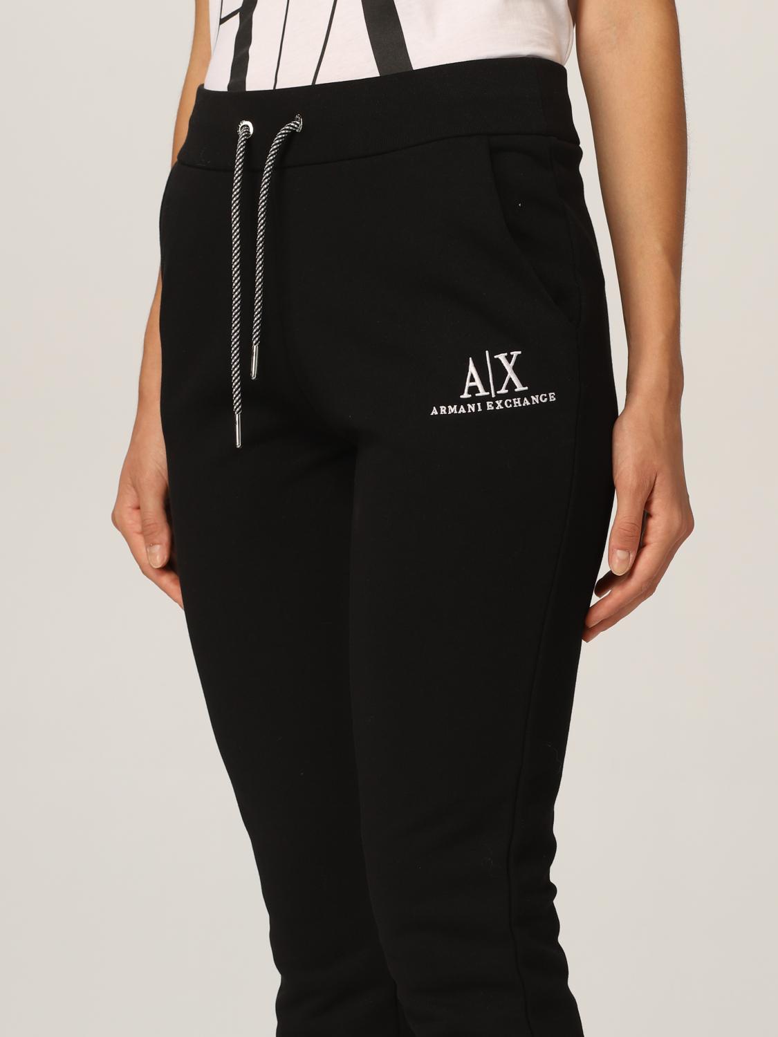 ARMANI EXCHANGE PANTALONI: Pantalone jogging Armani Exchange in cotone con logo, Nero - Img 3