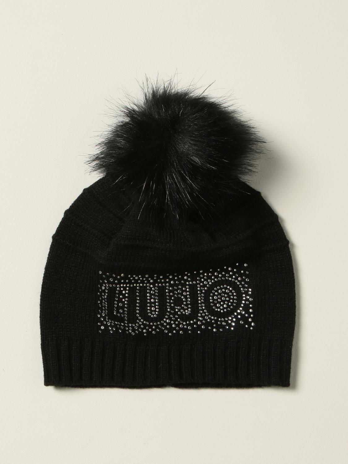 LIU JO CAPPELLO: Cappello a berretto Liu Jo con logo di strass, Nero - Img 1