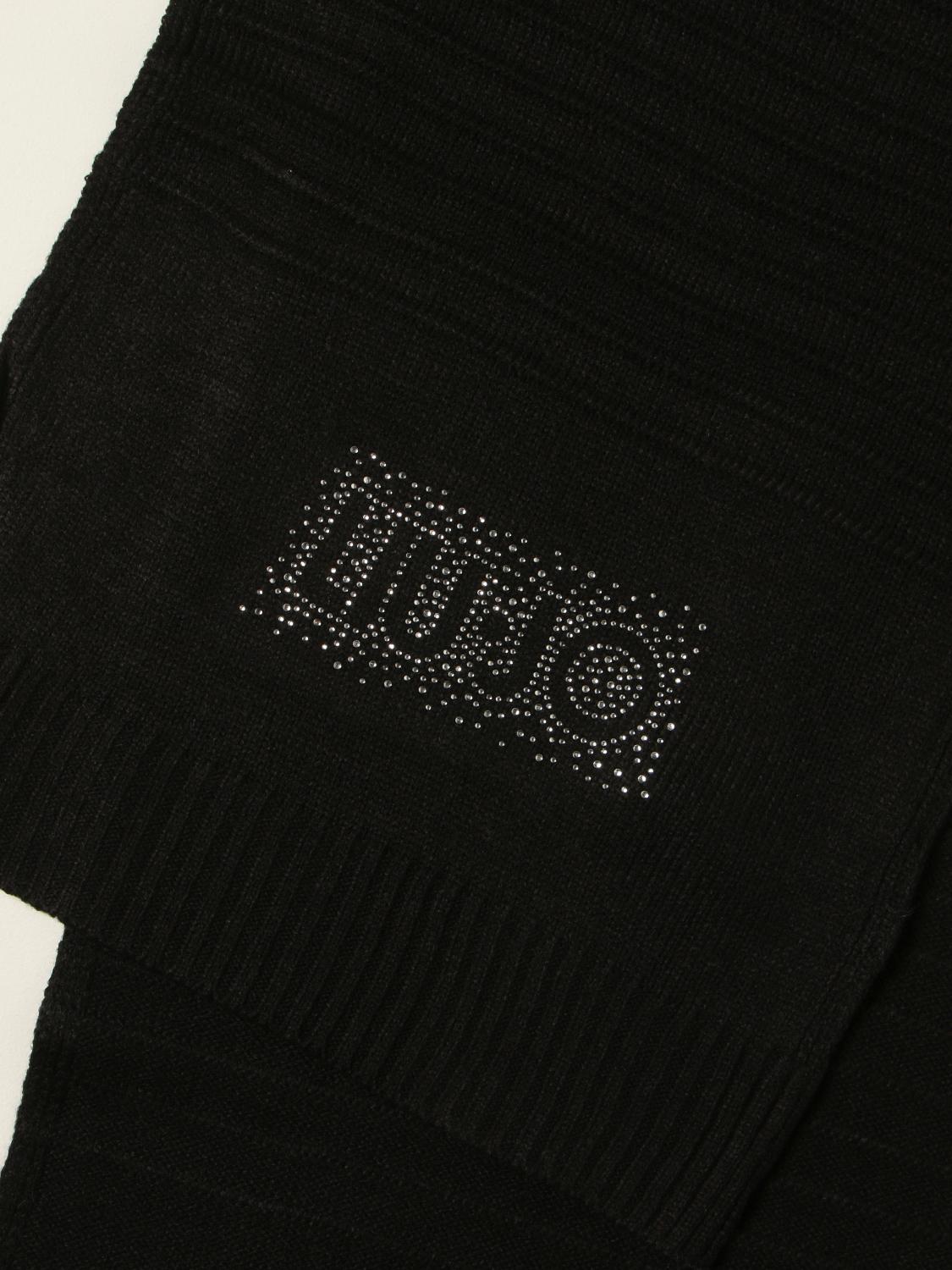 LIU JO SCIARPA: Sciarpa Liu Jo con logo di strass, Nero - Img 3