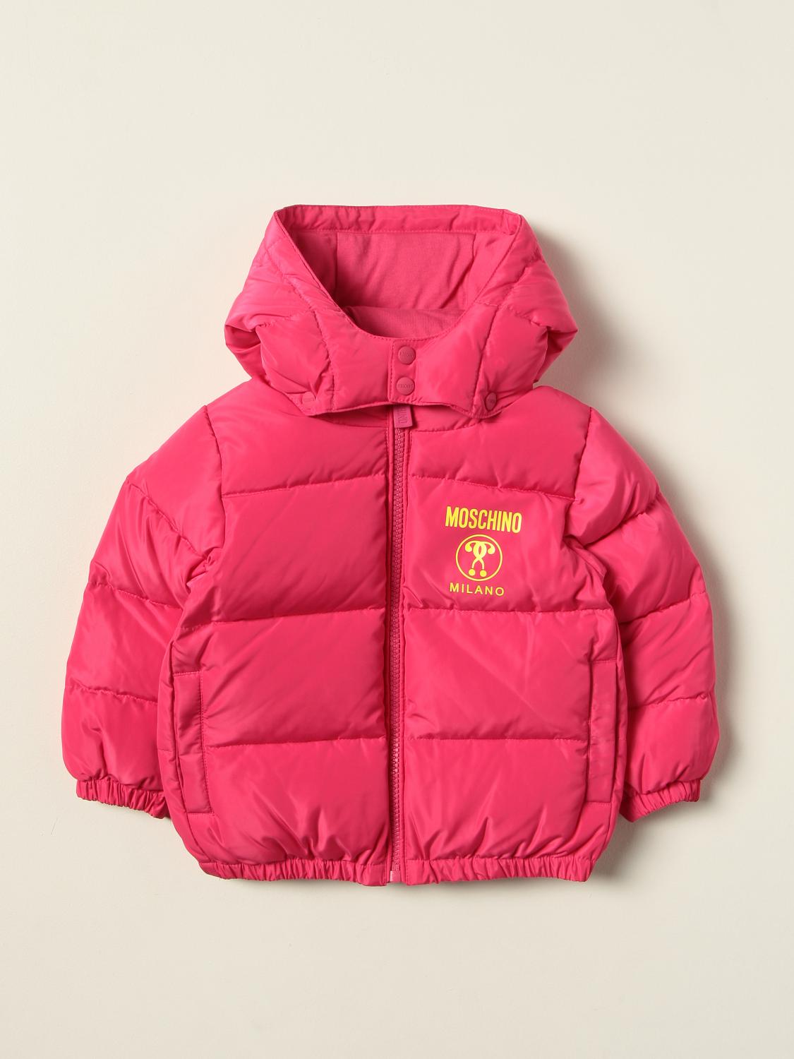 MOSCHINO: Baby jacket with logo Fuchsia Moschino jacket MNS015