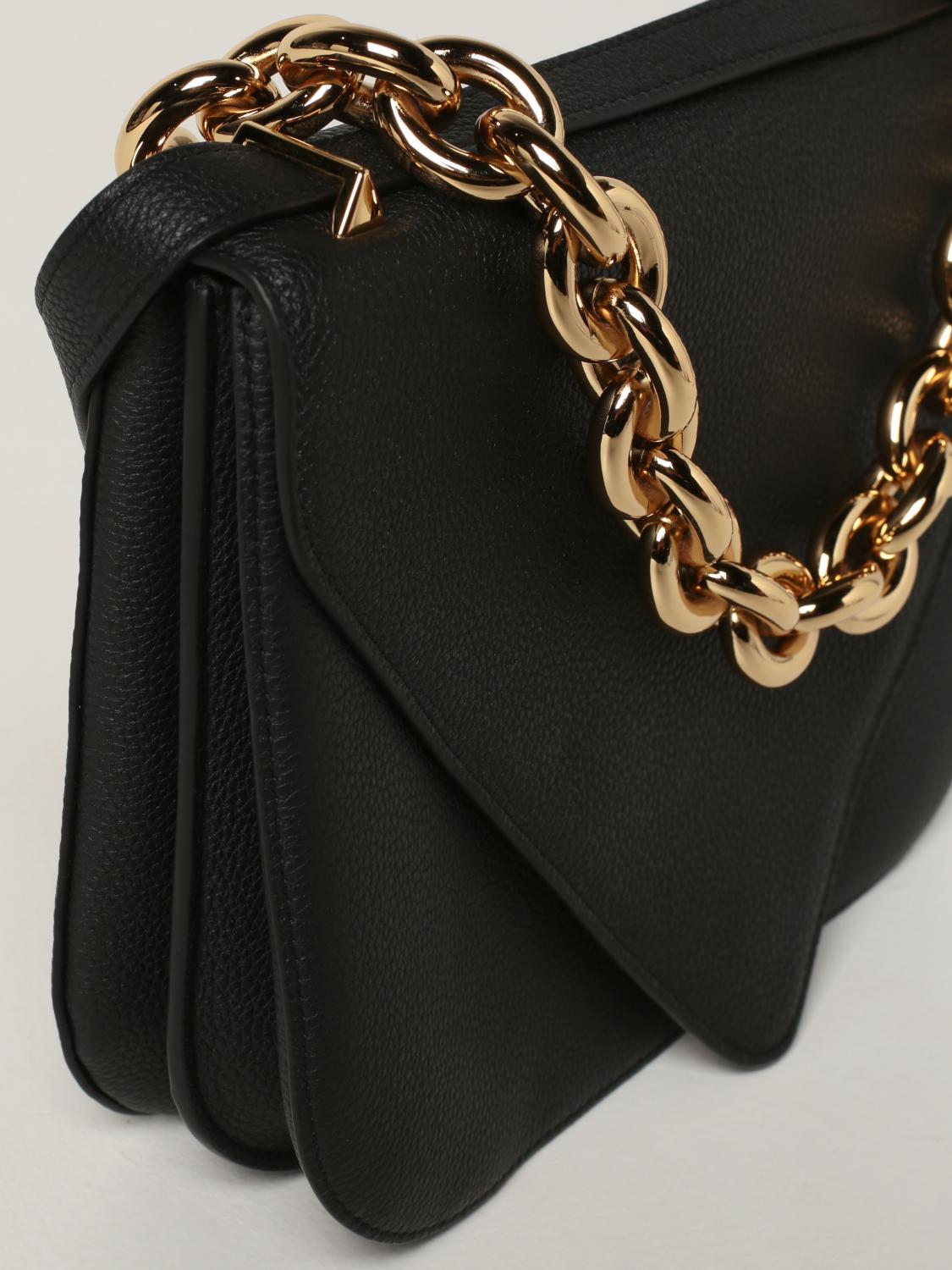 BOTTEGA VENETA: Mount bag in leather with chain detail - Black