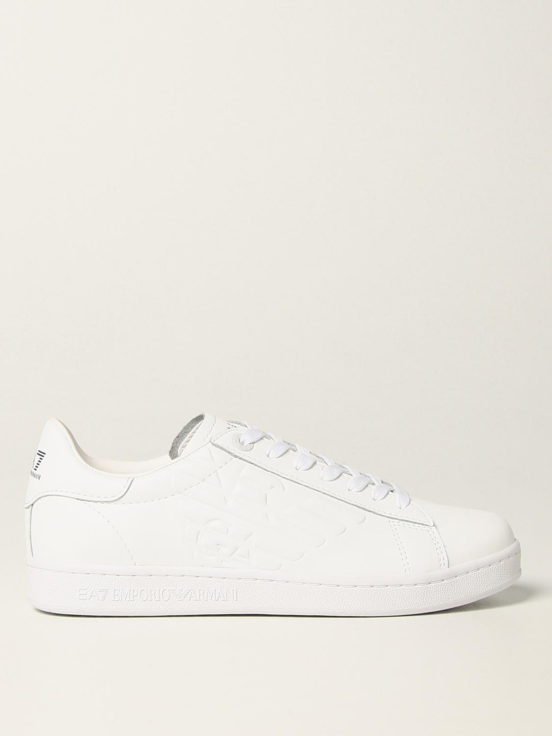 EA7 SNEAKERS: Sneakers EA7 in pelle con logo, Bianco - Img 1