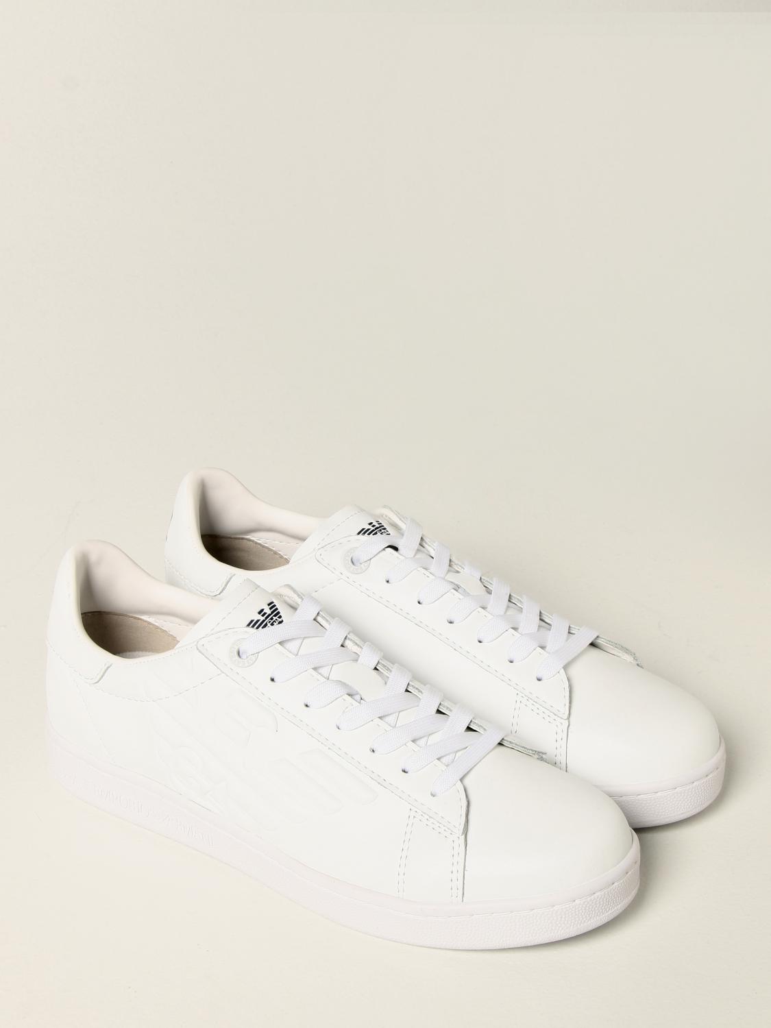 EA7 SNEAKERS: Sneakers EA7 in pelle con logo, Bianco - Img 2