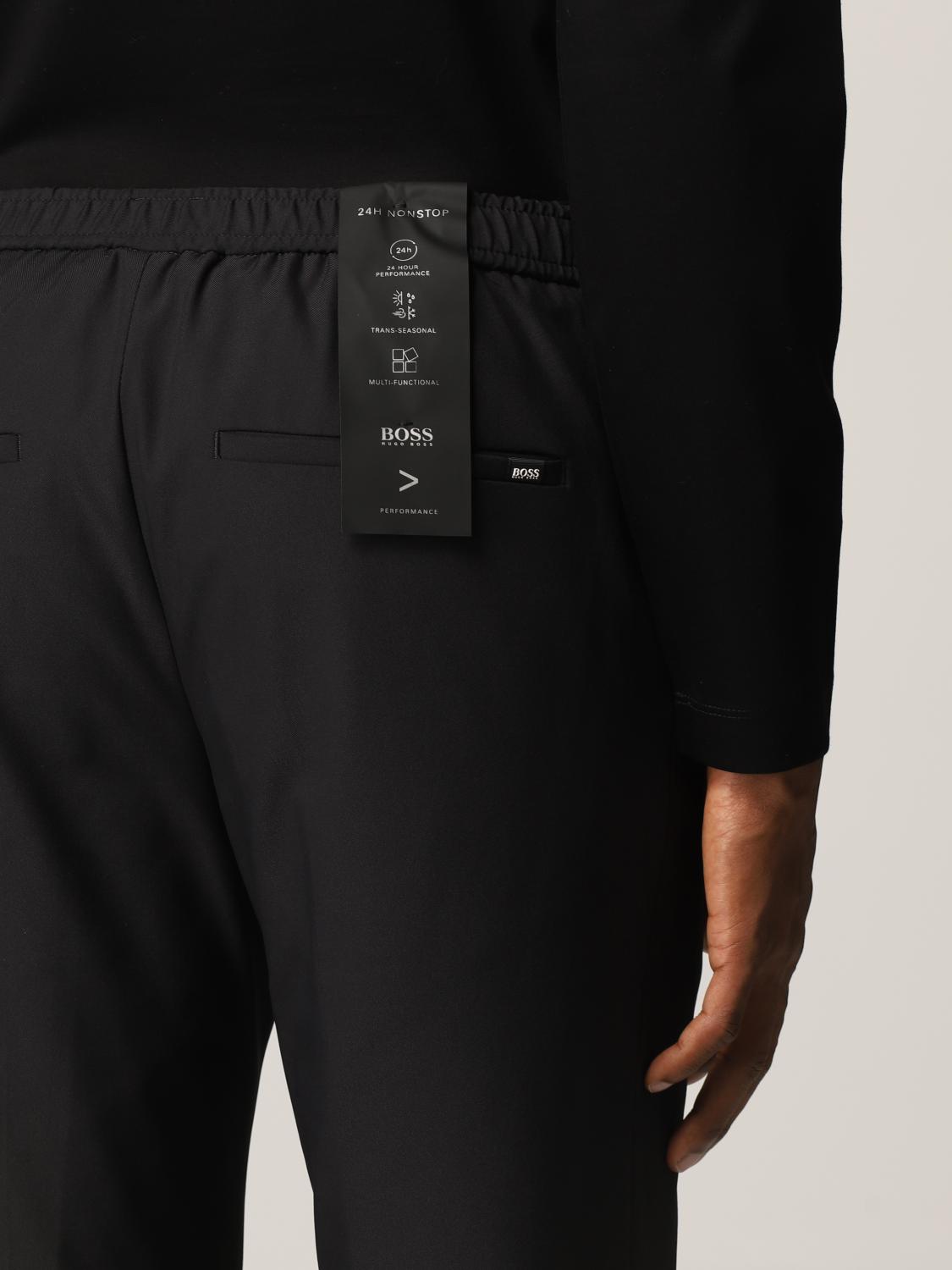 HUGO PANTS: Hugo Boss trousers in stretch nylon, Black - Img 3