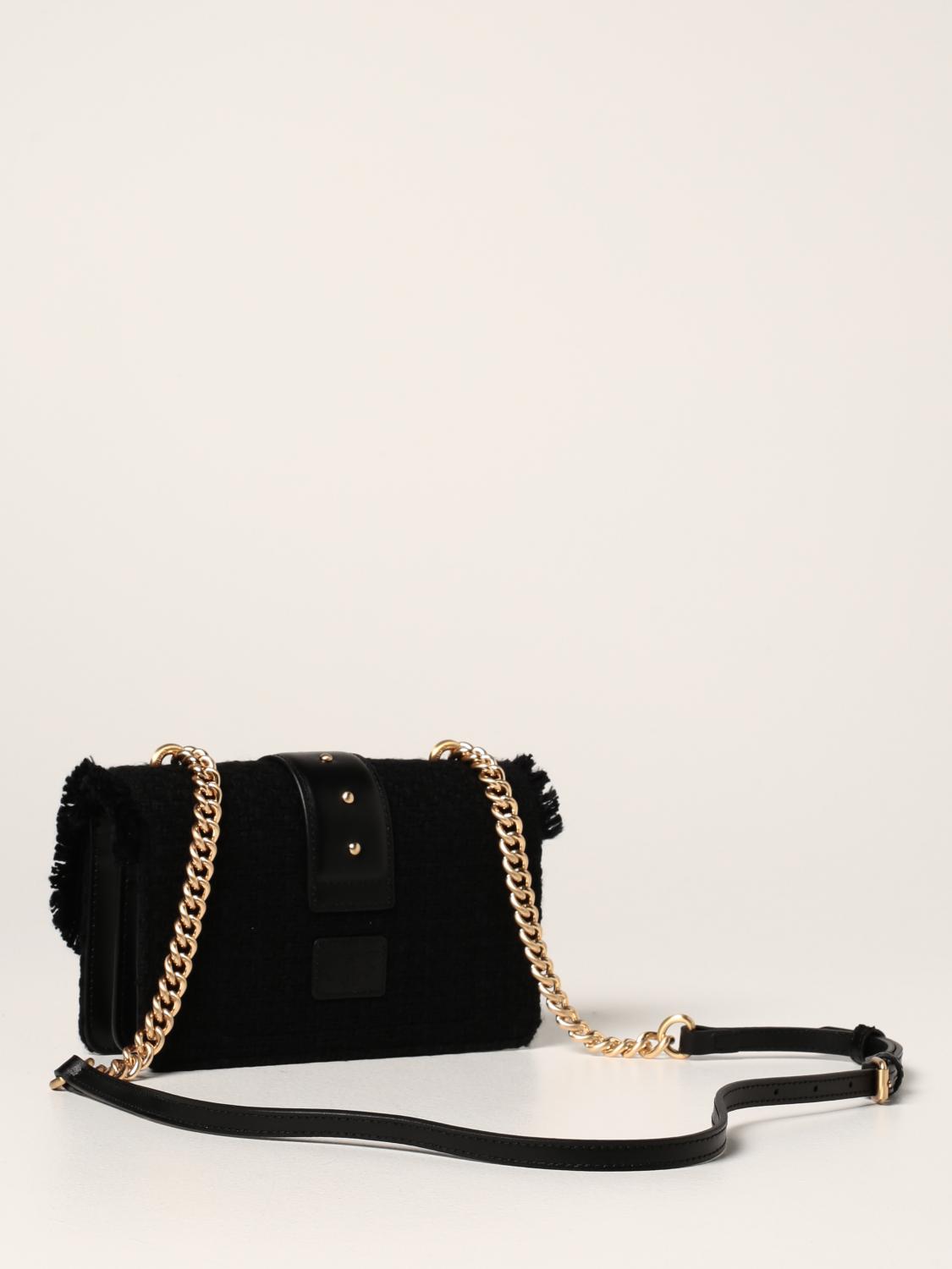 PINKO: Borsa Love mini Icon Madame in tweed Nero Borsa A
