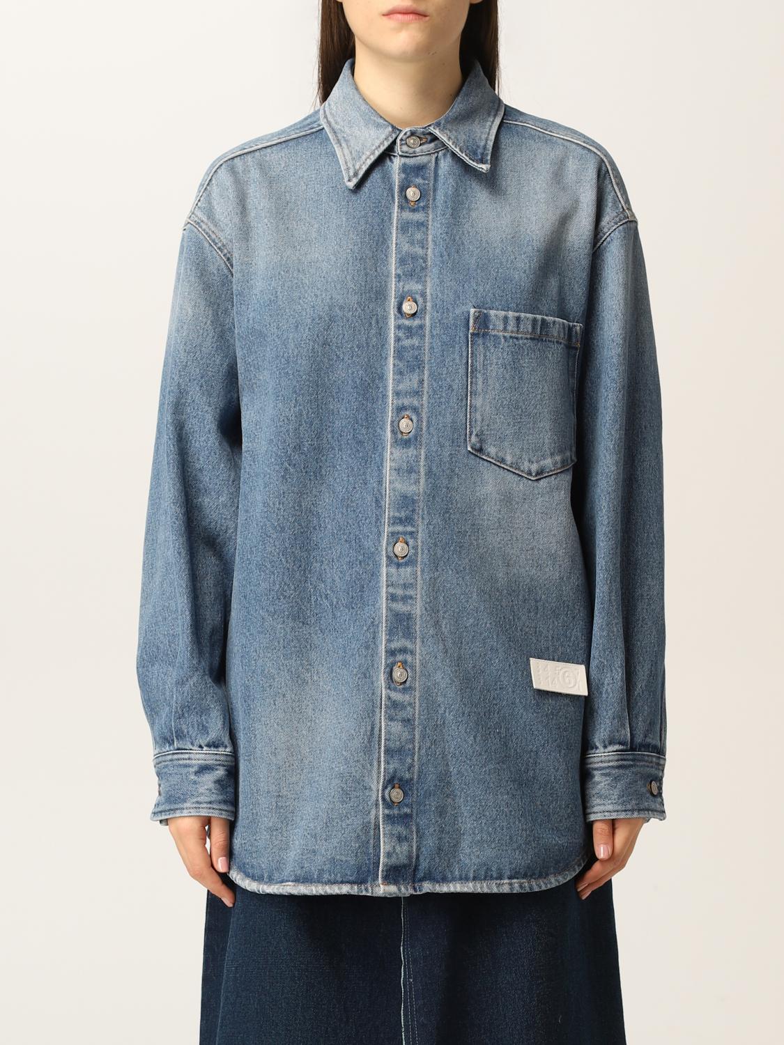 MM6 MAISON MARGIELA: denim shirt - Denim | Mm6 Maison
