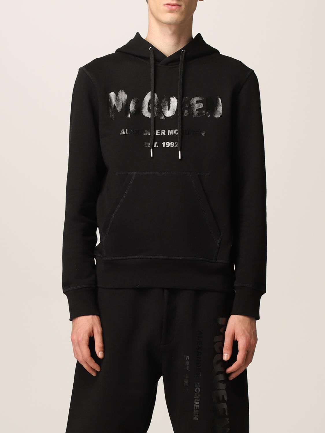 ALEXANDER MCQUEEN|HOOD/ZIP-UP (688715 QTZ81 0901) ALEXANDER MCQUEEN: cotton hoodie with logo - Black