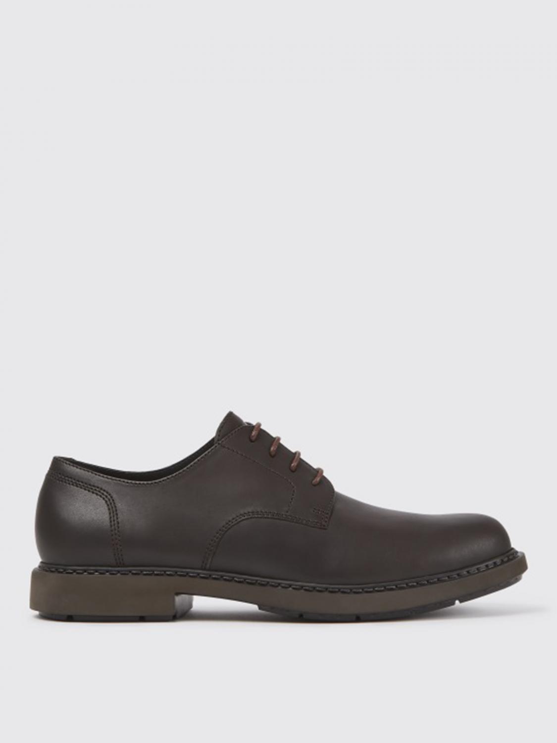 CAMPER: Neuman derby in leather Brown Camper brogue shoes
