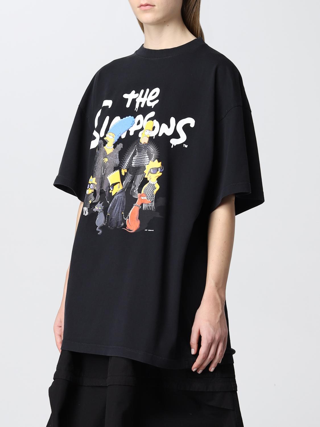 Tシャツ・カットソー BALENCIAGA Woman T-Shirt Black 787349TRVL5 1000 BALENCIAGA: The Simpsons cotton t-shirt - Black | Balenciaga