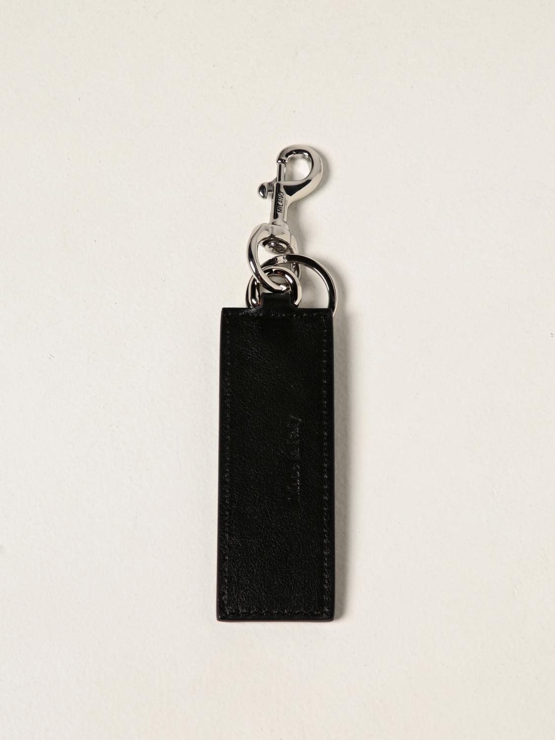 【送料&関税込】Moschino Leather Keychain Moschino Couture Outlet: leather keyring with logo - Black