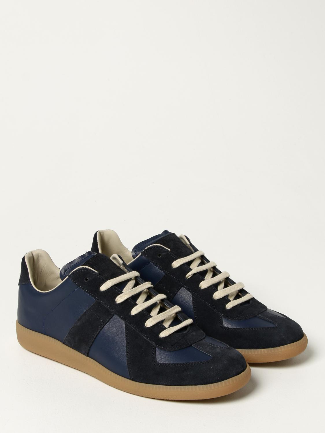 Maison Margiela Replica suede and leather sneakers - Blue