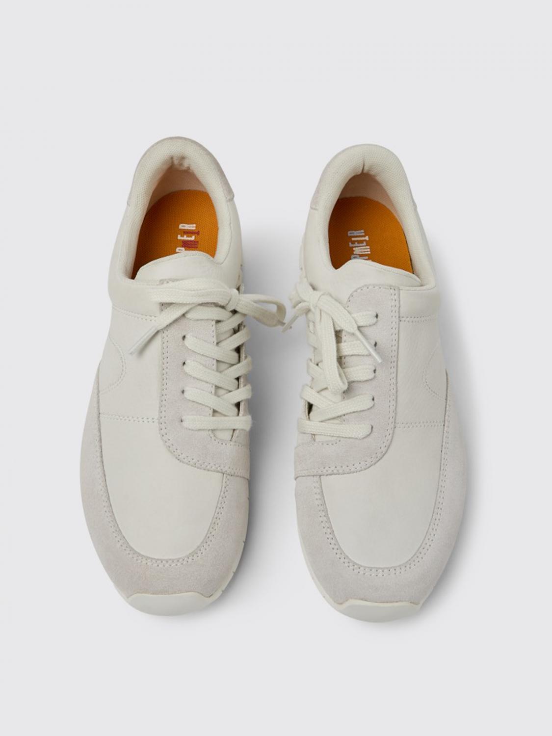 Camper Outlet: Twins sneakers in leather and suede - White