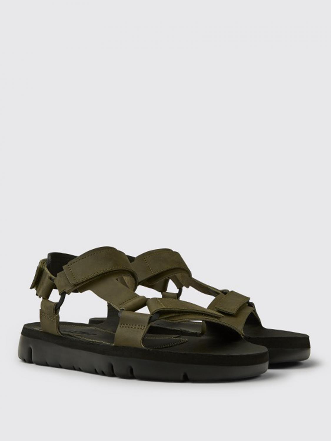 CAMPER SANDALS: Oruga Camper sandals in calfskin, Green - Img 2